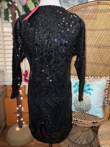 Pre-owned Lilly Pulitzer Leclair Dress Onyx Sequin Sea Swirl Mesh Size M,l,xl ❤️‍? In Black