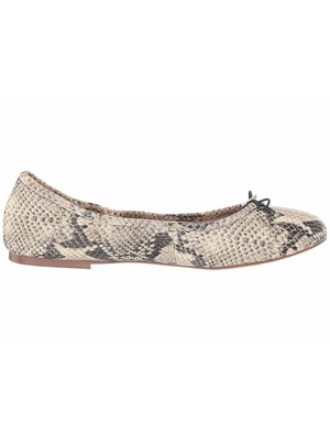 

Женские кожаные балетки без шнуровки Felicia белого цвета со змеиной кожей SAM EDELMAN 6 м, Белый, A408504