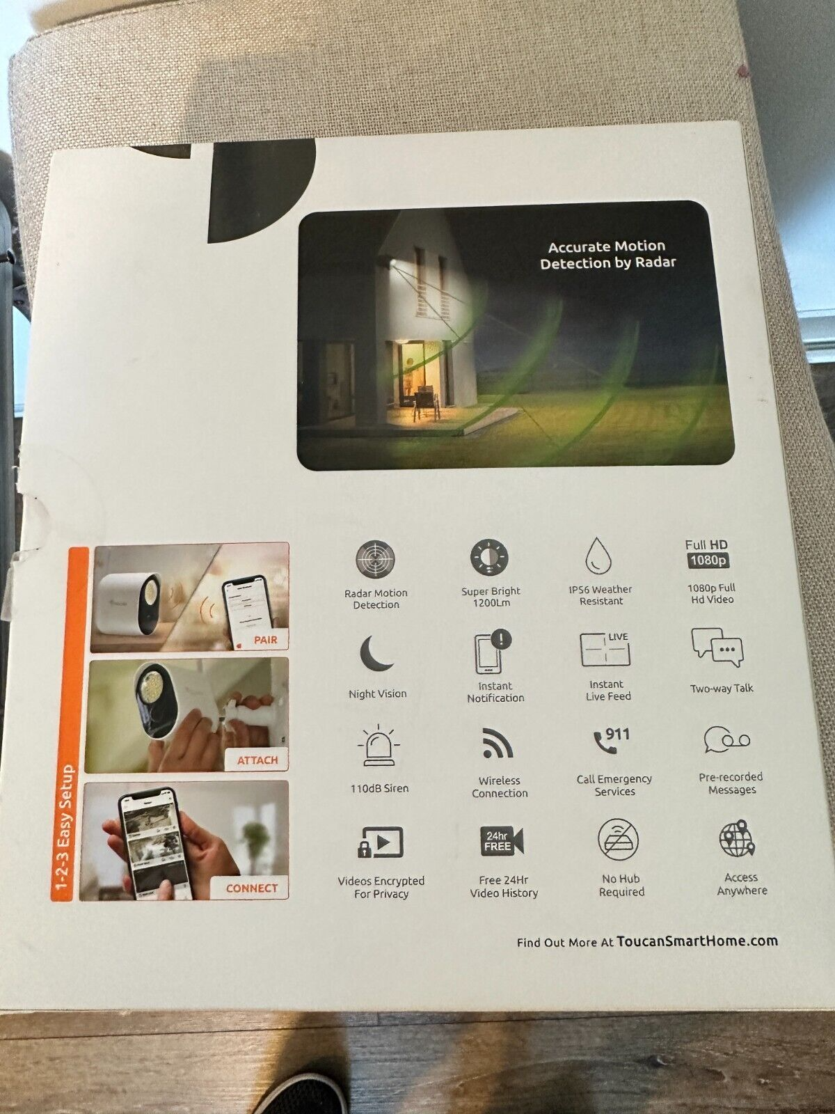 Brand New! Toucan Security Light Surveillance Camera, model #TSLC10WU