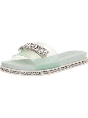 KARL LAGERFELD Женские зеленые сандалии с цепочкой Bijou Toe Platform Slip On Slide 6.5