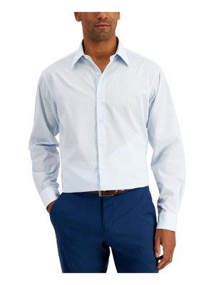 

CLUBROOM Мужская светло-голубая мини-рубашка с сетчатым воротником Slim Fit классическая рубашка L 16-16,5, Light blue, 100144709MN