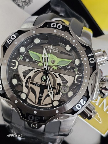 Pre-owned Invicta - Star Wars 228 Grogu Mandalorian - Venom 1000m Baby Yoda Mens Watch