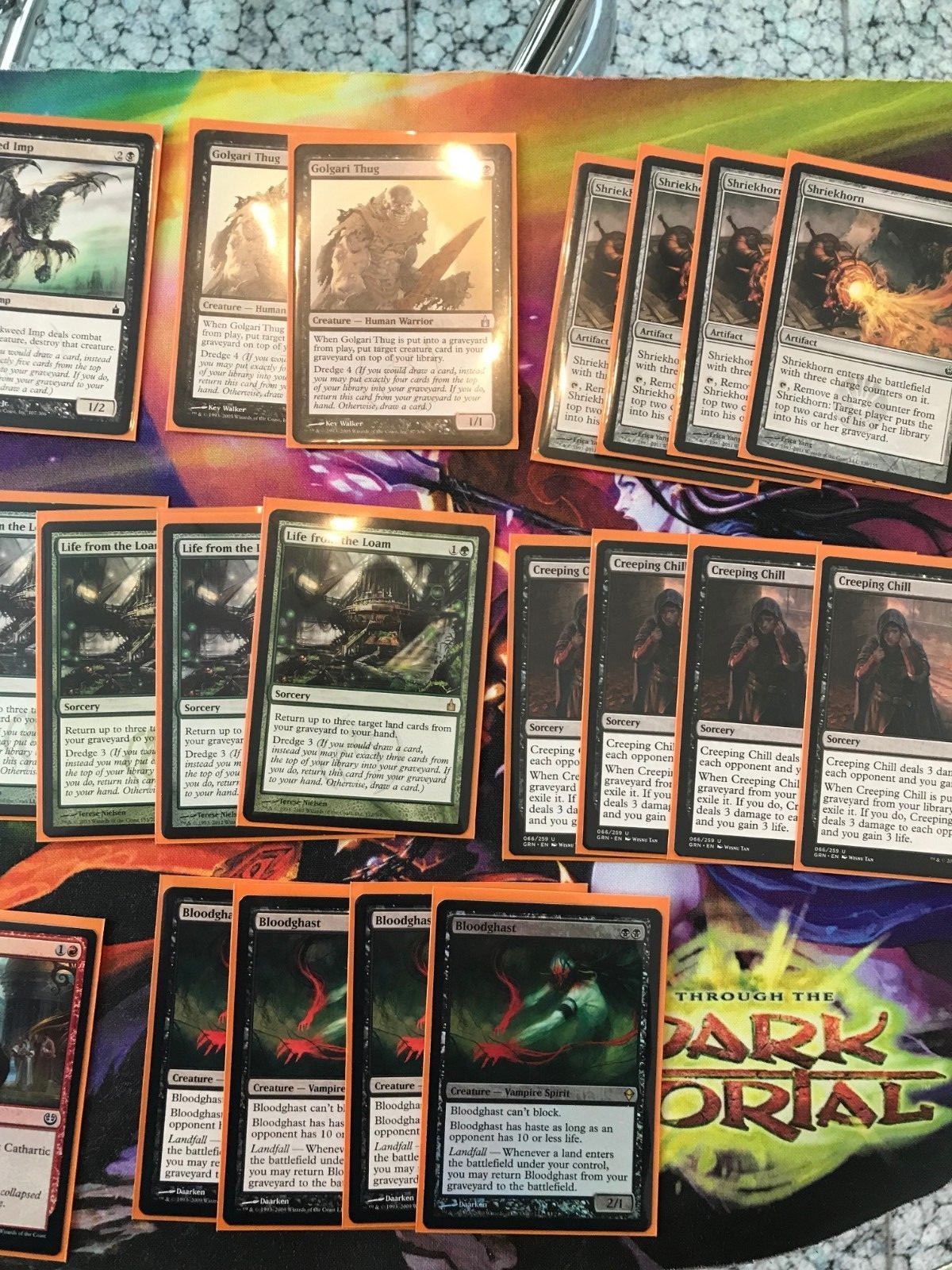 MTG Modern Dredge full deck: many foils!  (see description for card conditions)