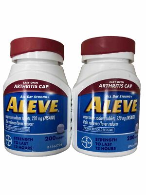 LOT OF 2 Aleve Naproxen Sodium Easy Open Arthritis Cap 220mg 400 tab EXP 2027+