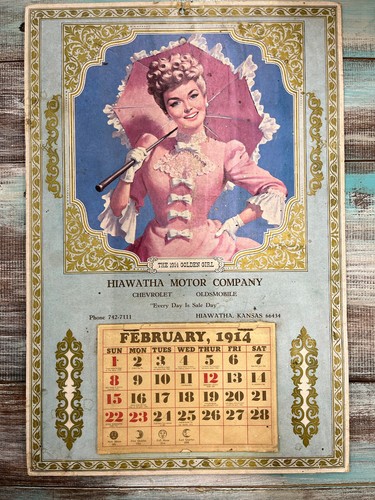 Antique The 1914 Golden Girl Advertising Calendar | eBay