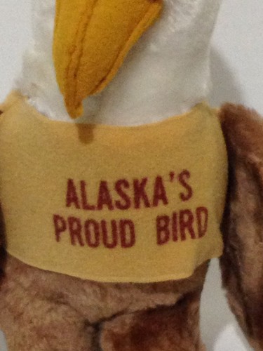 Vintage 1980 Dakin Bald Eagle Stuffed Plush Animal 11 IN High Standing