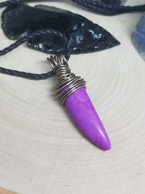 Dragon Age Shark Tooth Necklace, Pendulum Stone Necklace, Shark Tooth Necklace, 