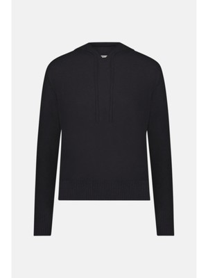 

Женский свитер с капюшоном MINNIEROSE Black Tie с потертыми краями и манжетами, Черный