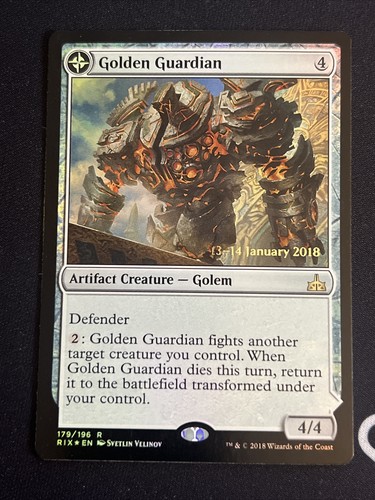 1x Foil Golden Guardian (179) Prerelease Promo Rivals of Ixalan LP