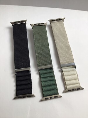 Apple Watch Alpine Loop M/L (42mm/44mm/45mm) Black/Green/Starlight NEW 3 PACK