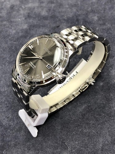 SEIKO SEIKO PRESAGE SRPE17J1 AUTOMATIC COCKTAIL POWER RESERVE JAPAN MADE WARRANTY GREY