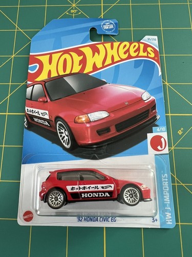 Hot Wheels ´92 Honda Civic EG – HW J-Imports Serie 4/10, Maßstab 1:64, Short Card Rot (Mattel 2024)