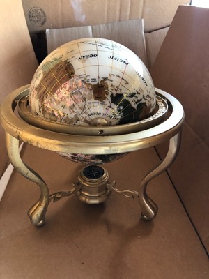 VINTAGE ROTATING EARTH GLOBE WITH COMPASS