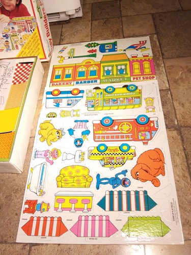 1991 Colorforms Unused & Complete Sesame Street Busy Builders Playtown Playset