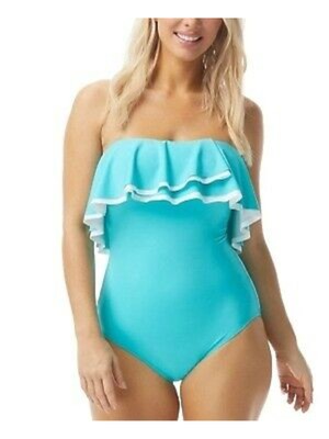 

CONTOURS Женский цельный купальник-бандо  Aqua Stretch Tummy Control