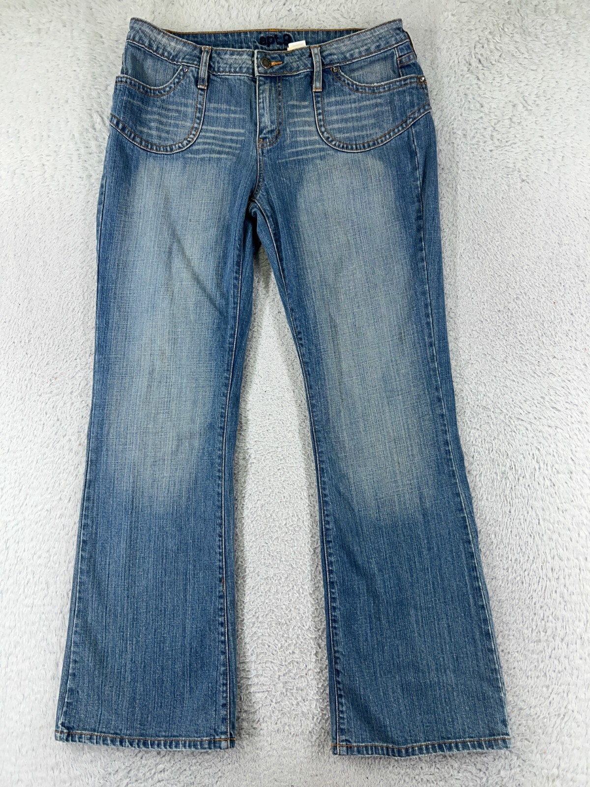 APT 9 Pants Womens 8 Blue Denim Jeans Bootcut Distressed