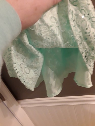 Justice Jeans Girls Mint Green w/sequins Skirt  Skort Size 10 GUC ??FAST SHIP ??