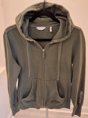 Peloton 2021 Hoodie S Army Green Full Zip Kangaroo Pockets Logo Sleeve