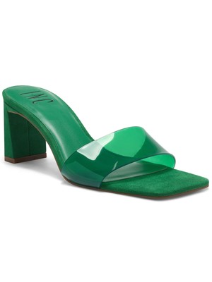 Женские босоножки INC Green Beyla Square Toe Block Heel Slip On Heel 5 M