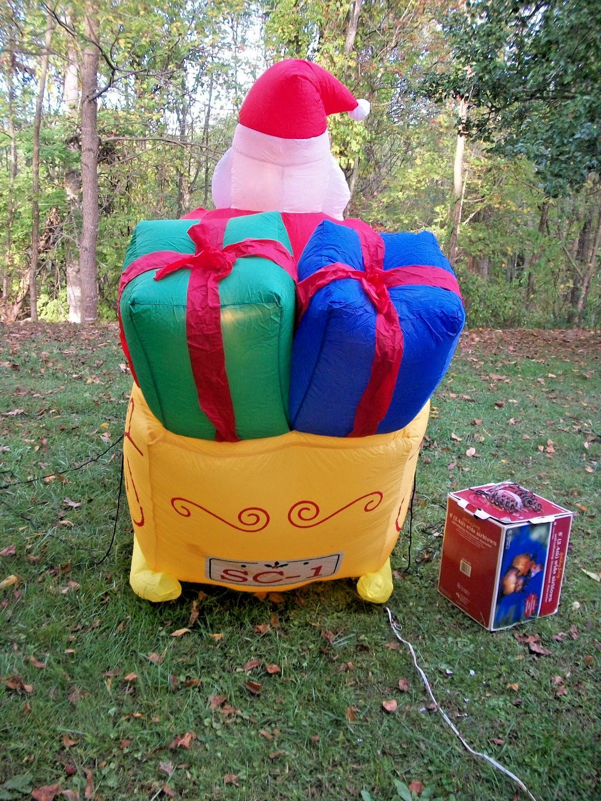 Santa Sleigh Yard GEMMY Christmas Airblown Inflatable Lawn Outdoor 8ft Light Up