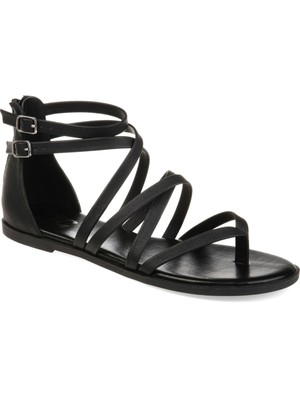

JOURNEE COLLECTION Женские черные сандалии-гладиаторы Zailie Round Toe-Thong, Черный, ZAILIE-SANDAL