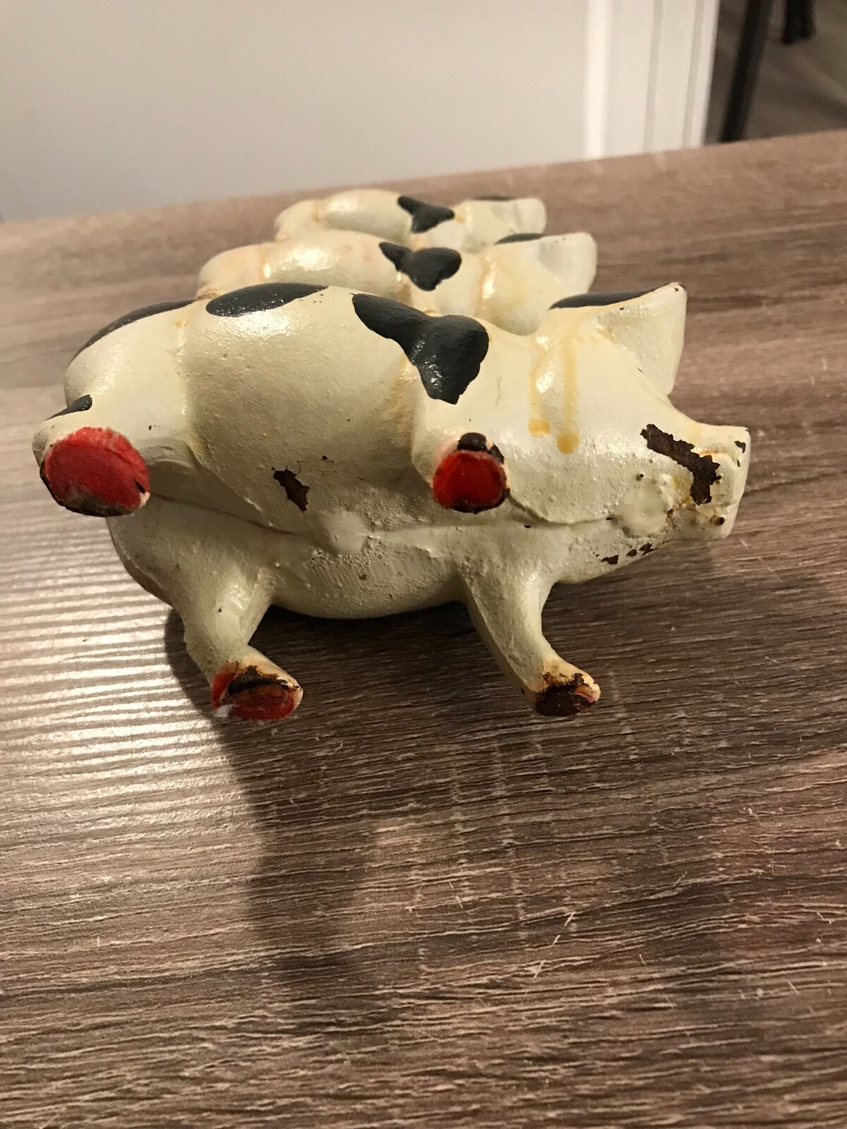 Cast Iron Pig Door Stopper 3 Stack Pigs HEAVY