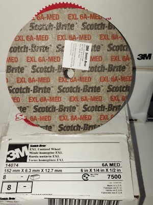 3M Scotch-Brite EXL 6  x 1/4  x 1/2  Deburring Finishing Polishing Wheel 6A Med