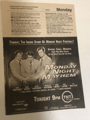 Monday Night Mayhem Vintage Tv Guide Print Ad John Turturro John Heard Tpa25