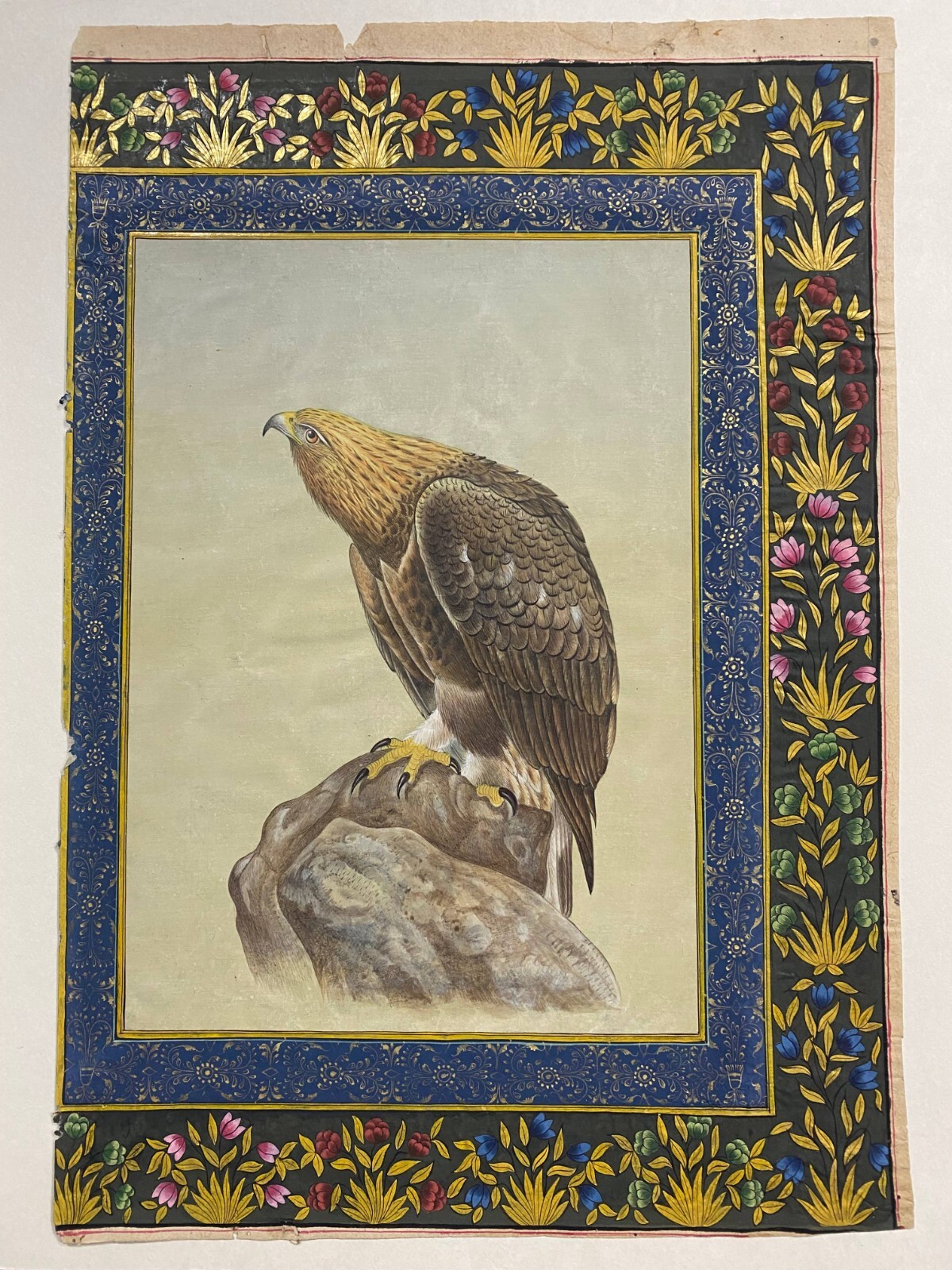 Bird Paper Painting Intricate Miniature Art Work Old Paper Used Wall Decoration