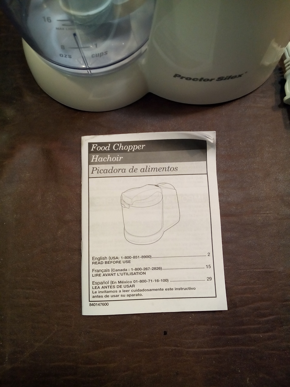 PROCTOR-SILEX 2-SPEED DELUXE CHOPPER