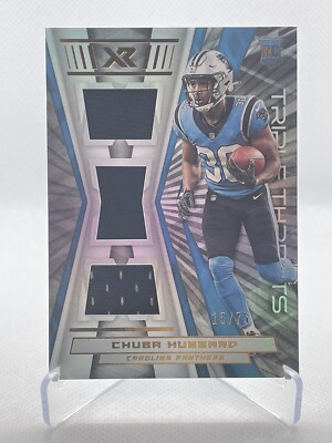 Chuba Hubbard /75 2021 XR Football Triple Threats #RTT-CHU Panthers Rookie RC