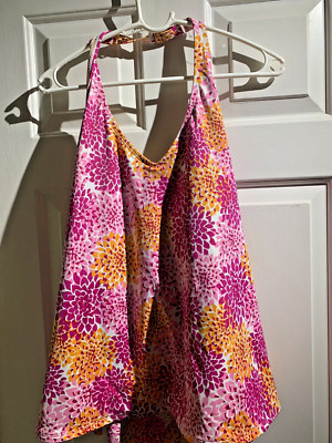L.L. Bean Tankini Top Pink Floral UPF 50 22W Plus