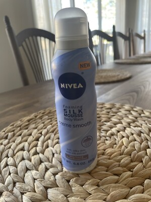 NIVEA Foaming Silk Mousse Body Wash Creme Smooth WHITE PEACH ORCHID BLOSSOM 6.8 