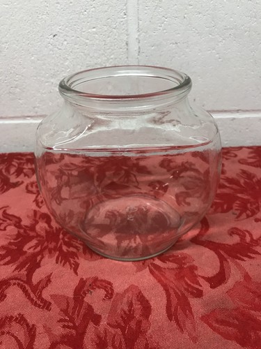 Small Fish Bowl Glass Size: 3 C. Drum,Round  est.  size 5. L x 3. W x 5. H