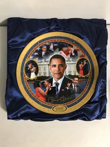 BARACK & MICHELLE OBAMA 44th AMERICAN PRESIDENT MASTERPIECE PLATE