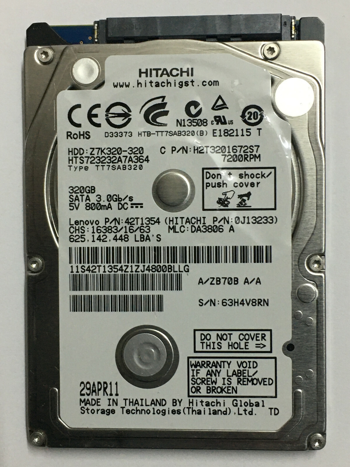 HITACHI ハードディスク 日立2.5inch Travelstar バルク品HTS723232A7A364 Hitachi 250GB HTS543225L9A300 5400RPM SATA 2.5