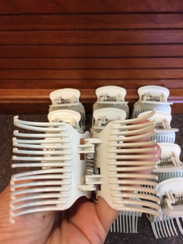13 Conair Super Clips Hot Rollers Hair Curlers Plastic Claw Butterfly