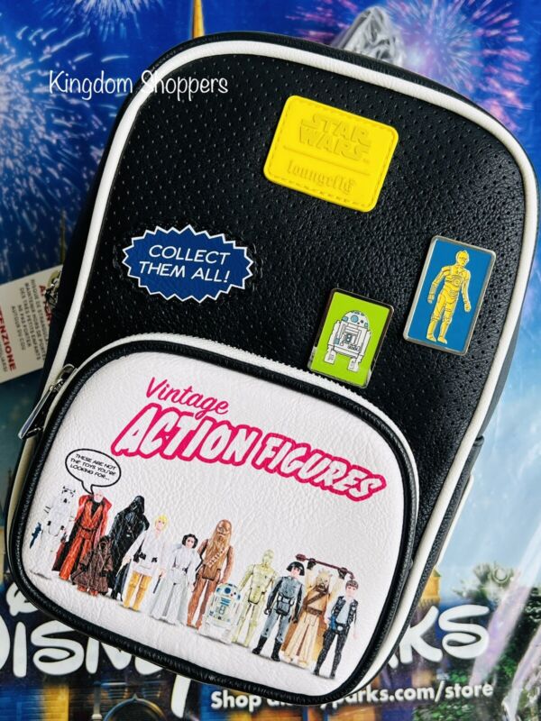 2022 Disney Parks Star Wars Loungefly Backpack Sling Bag Action Figure New