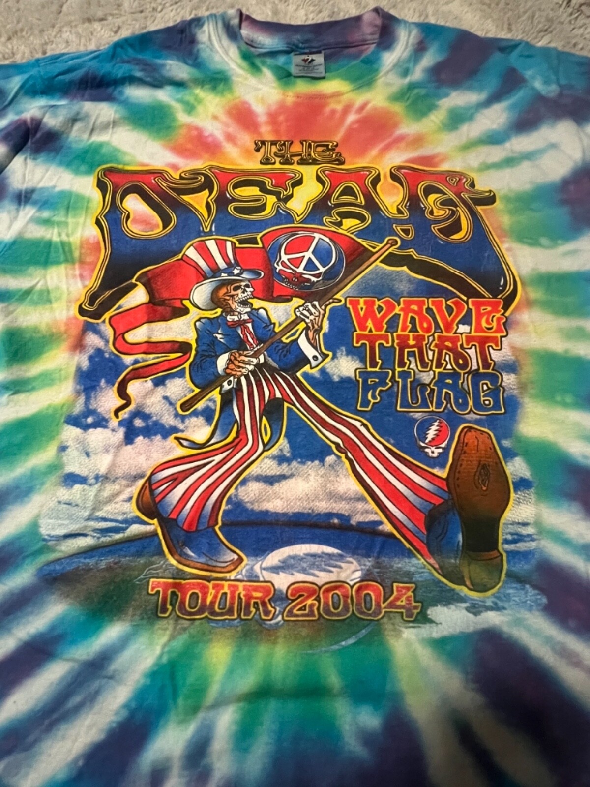 The Grateful Dead Wave That Flag Tour 2004 Band 2 Side White