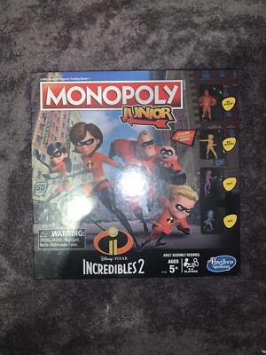 MONOPOLY JUNIOR: INCREDIBLES 2 DISNEY/PIXAR BOARD GAME | BRAND NEW, SEALED  