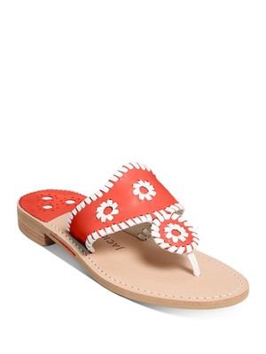 

Женские кожаные сандалии без шнуровки JACK ROGERS Red Jacks с круглым носком на блочном каблуке 7 м, Красный, 163211JK01