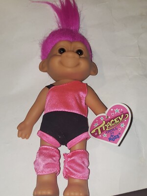 VINTAGE TRACEY TROLL HOT PINK BLACK GYM EXERCISE  6  POSEABLE DOLL RUSS NWT