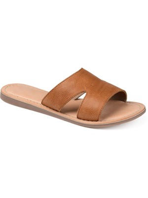 

JOURNEE COLLECTION Женские бежевые шлепанцы с вырезами Walker Toe Slip On Slide, Бежевый, WALKER-SANDAL