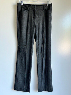 EXPRESS Editor Barely Boot Low Rise Black Gray Trouser Pants Size 6R