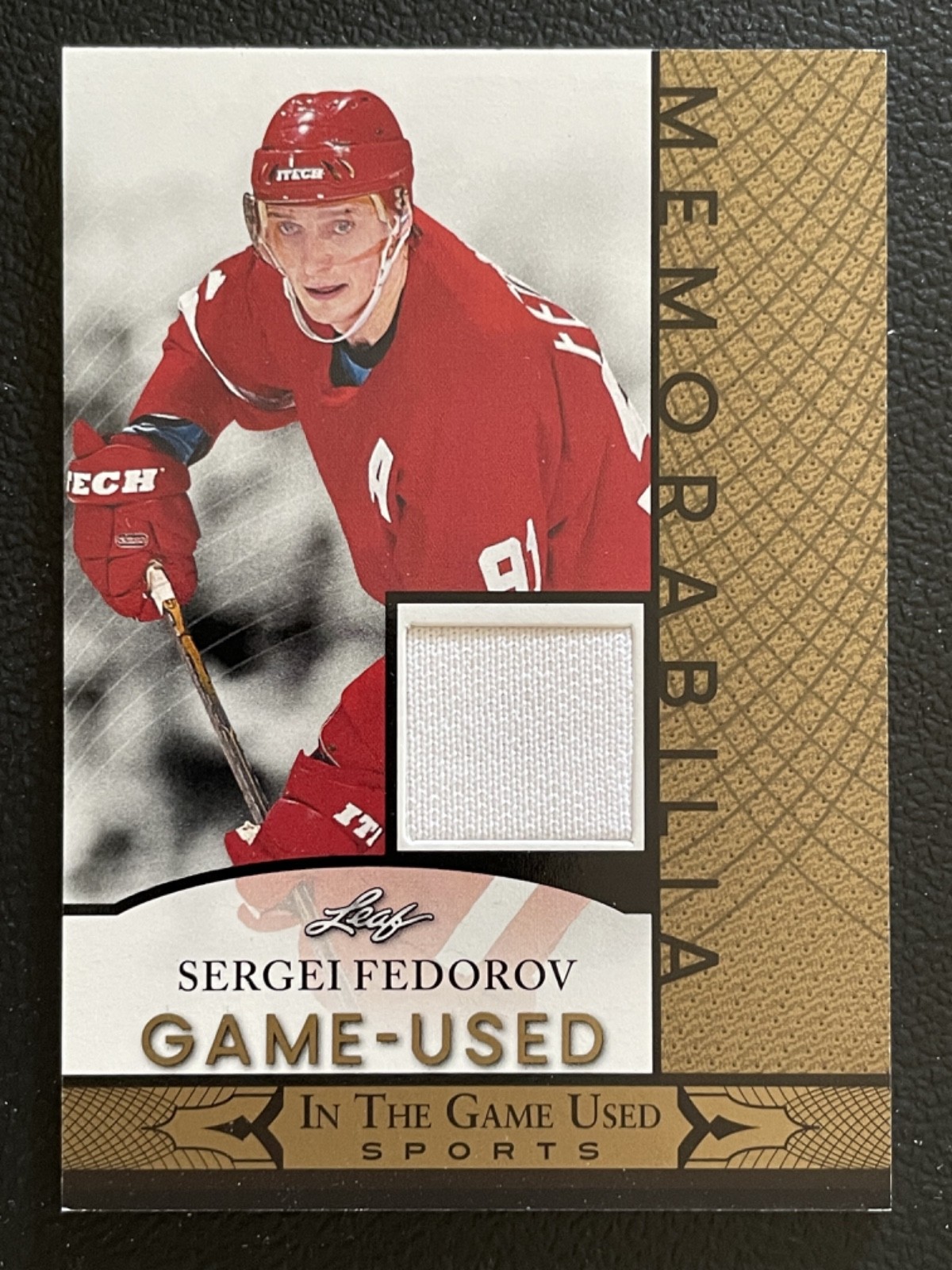 2024 Leaf In The Game Used Memorabilia Gold Sergei Fedorov Jersey