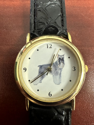 Women s Schnauzer Dog Watch WRAP WATCH INC Case With New Battery