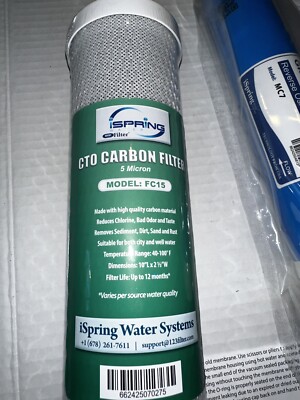 iSpring Water Systems CTO Carbon Filter 5 Micron FC15 *NEW Sealed*