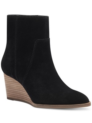 

LUCKY BRAND Женские черные кожаные ботильоны на танкетке Goring Wafael с миндалевидным носком, 7 м, Черный, LK-WAFAEL