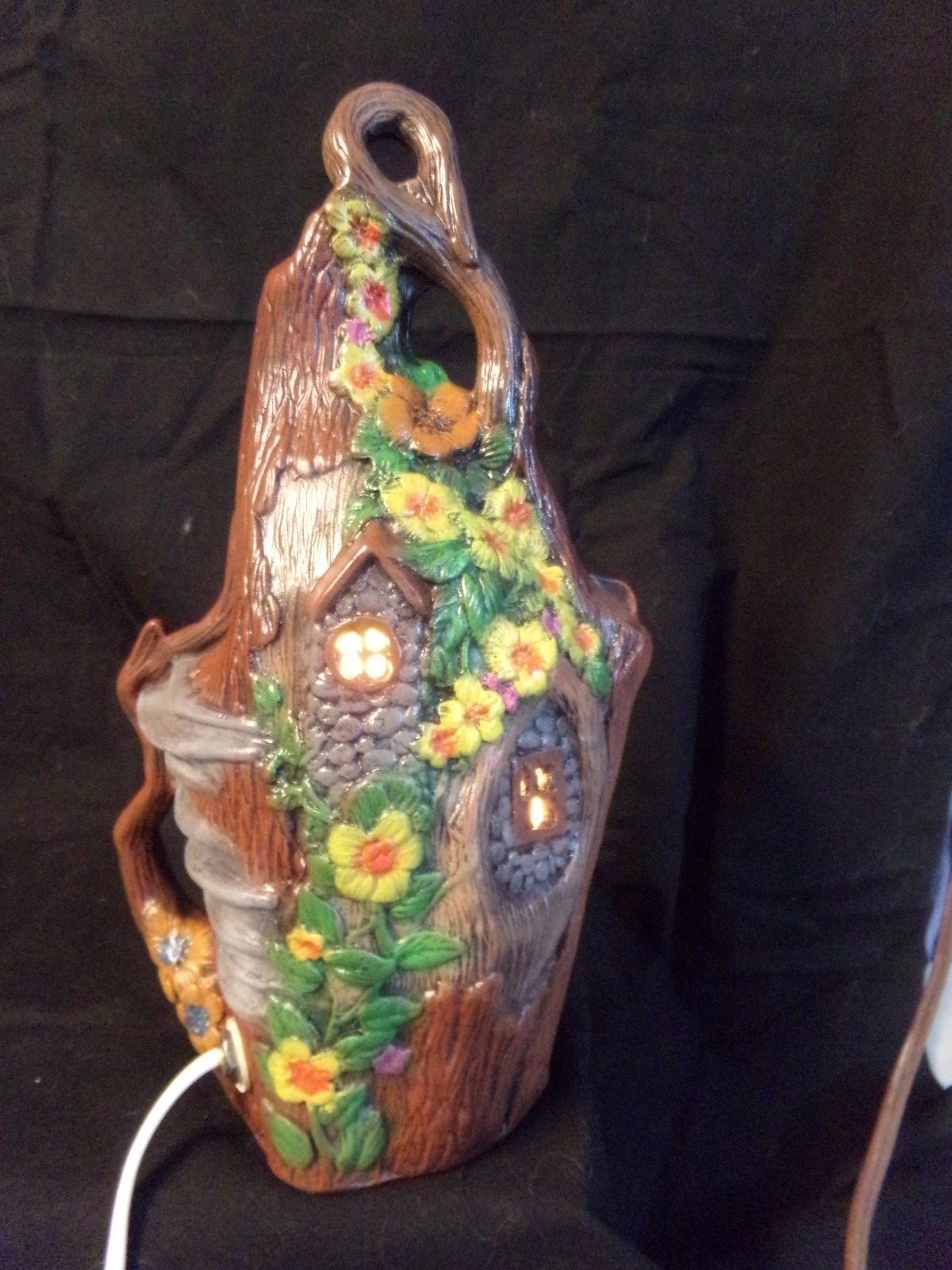 Hand Painted Ceramic Fairy House Nightlight