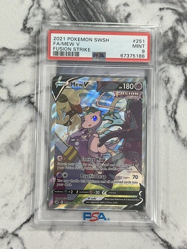 PSA 9 MINT Pokemon Mew V #251/264 Alt Art Fusion Strike PSA 9 MINT Pokemon Mew V #251/264 Alt Art Fusion Strike